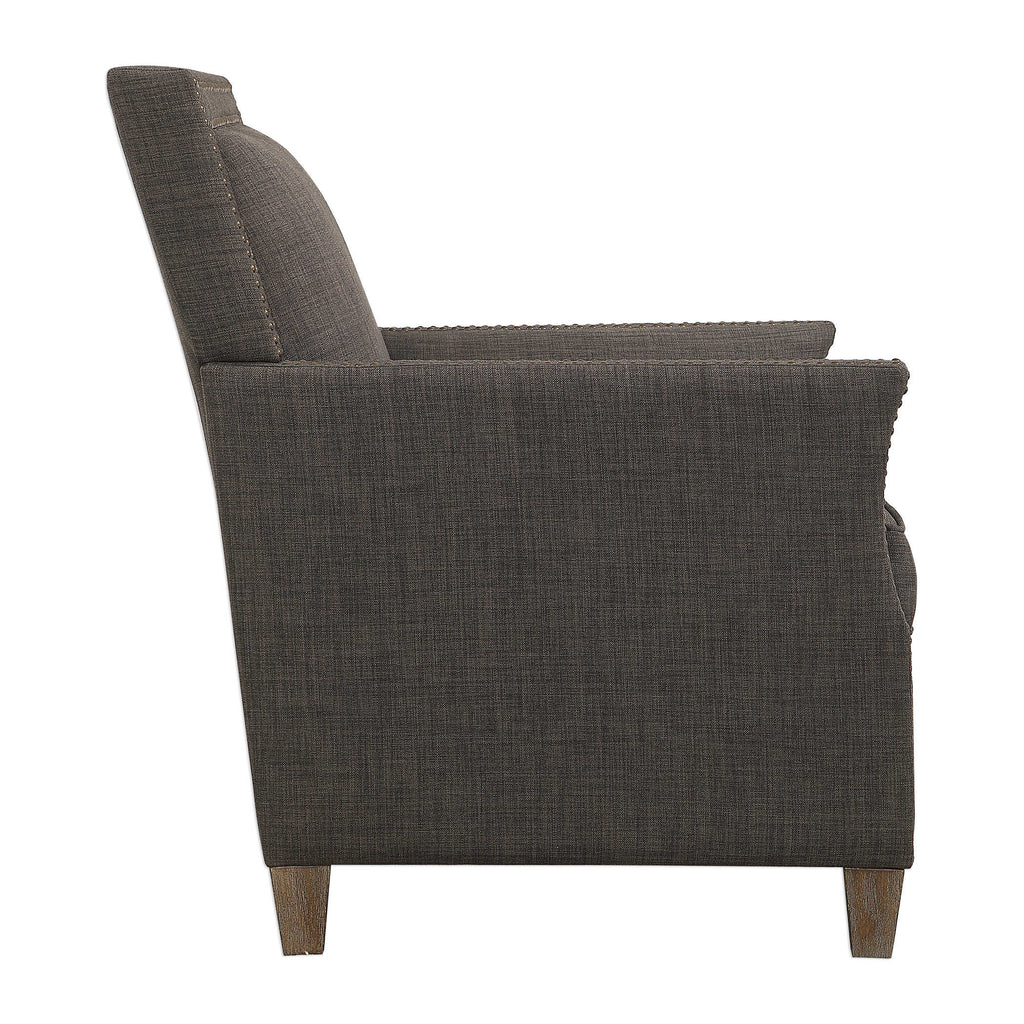Darick Charcoal Armchair - Bombay Mercantile