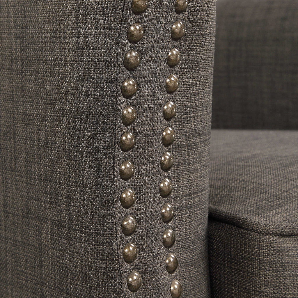 Darick Charcoal Armchair - Bombay Mercantile