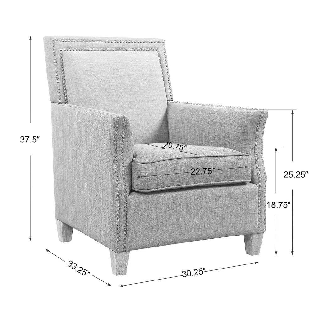 Darick Charcoal Armchair - Bombay Mercantile