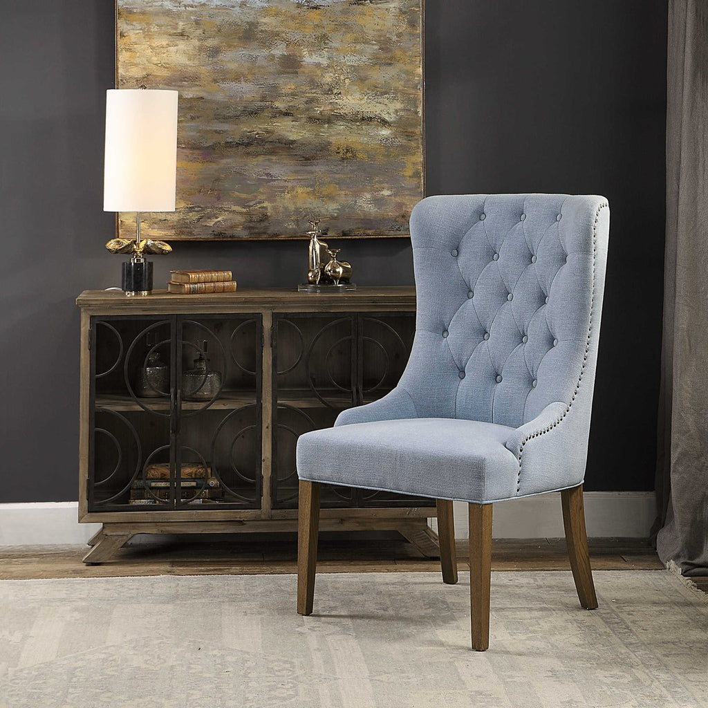 Rioni Tufted Wing Chair - Bombay Mercantile