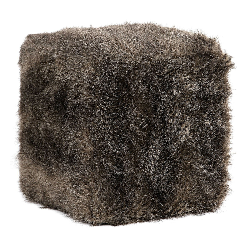 Jayna Fur Ottoman - Bombay Mercantile