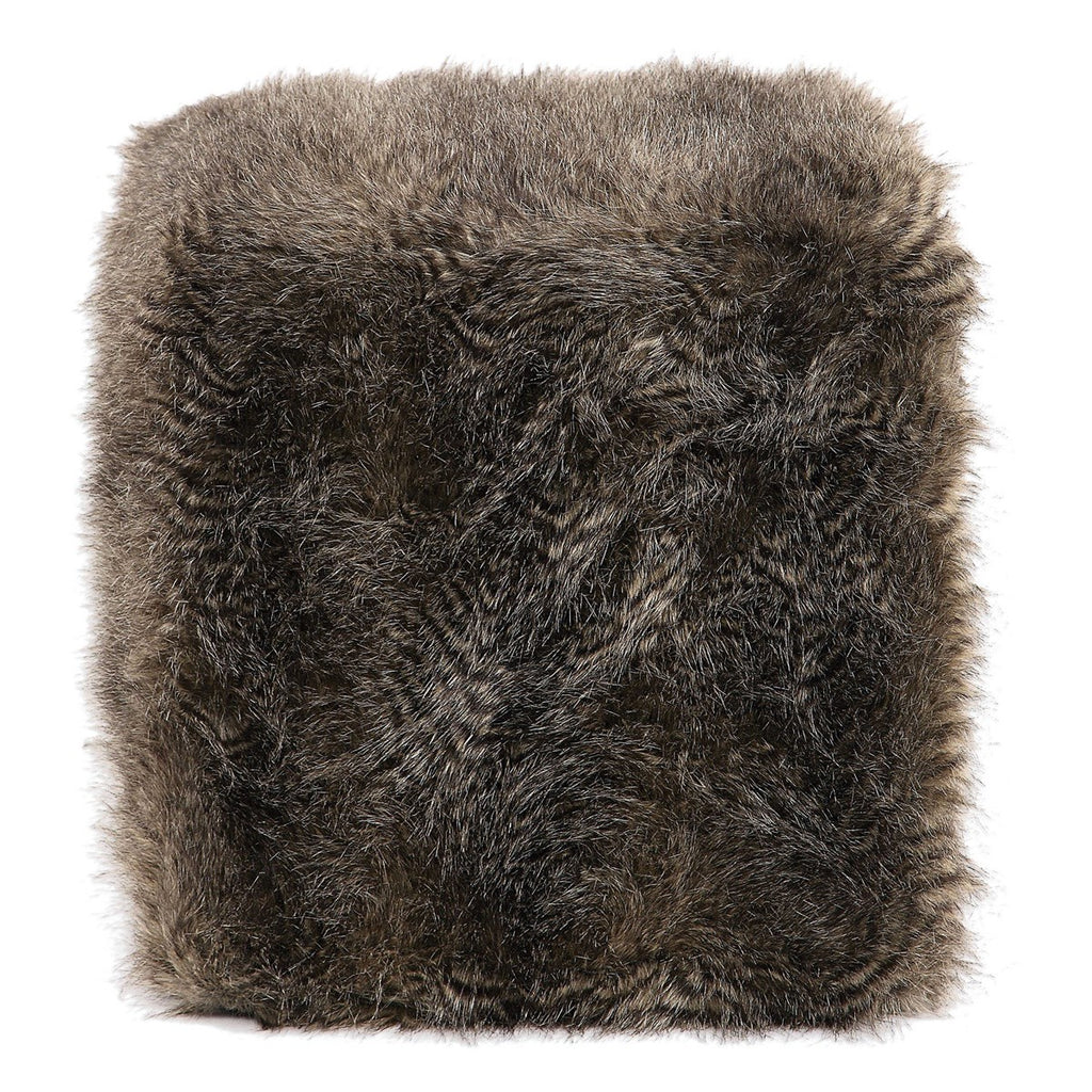 Jayna Fur Ottoman - Bombay Mercantile