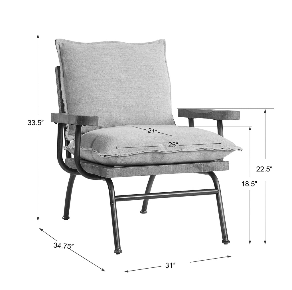Declan Industrial Accent Chair - Bombay Mercantile