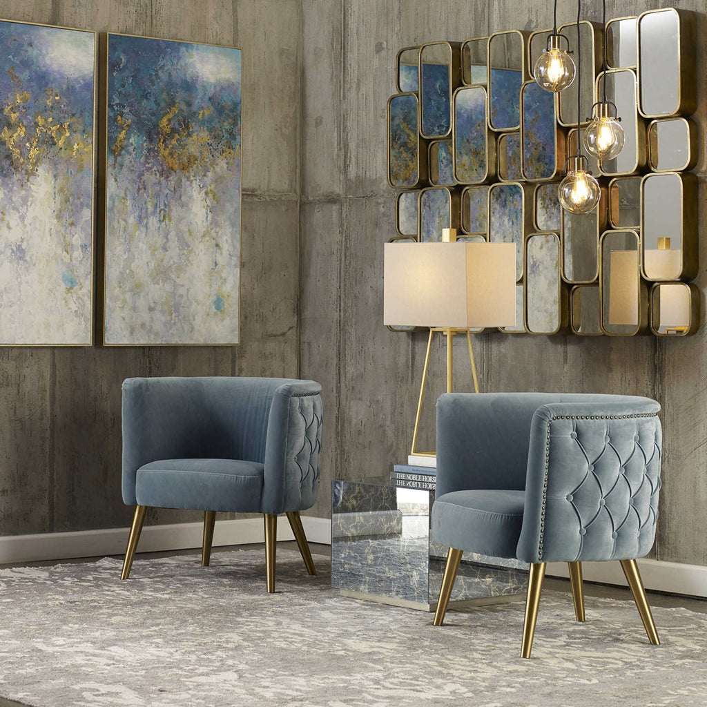 Haider Gray Accent Chair - Bombay Mercantile