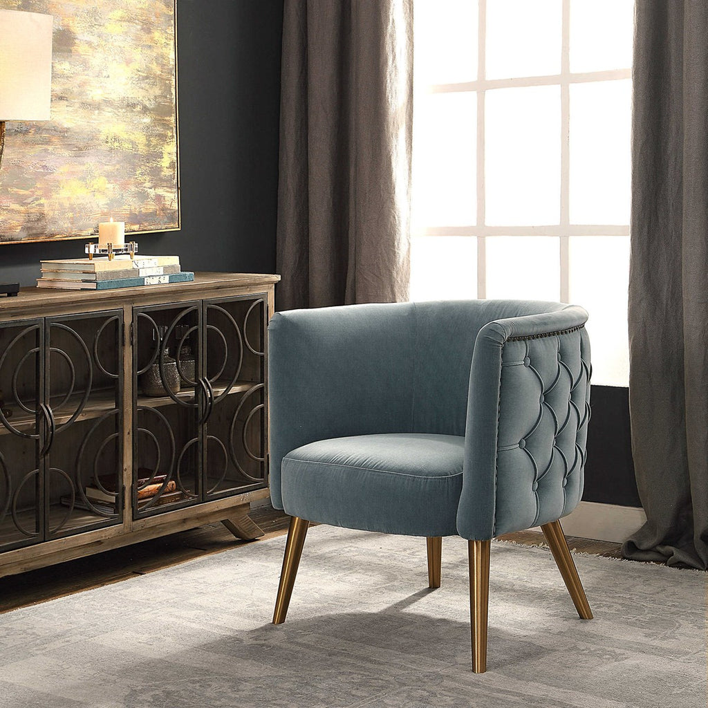 Haider Gray Accent Chair - Bombay Mercantile