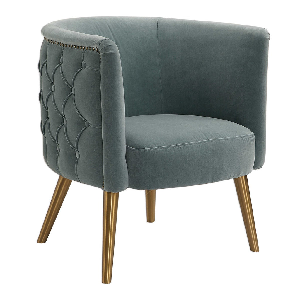 Haider Gray Accent Chair - Bombay Mercantile