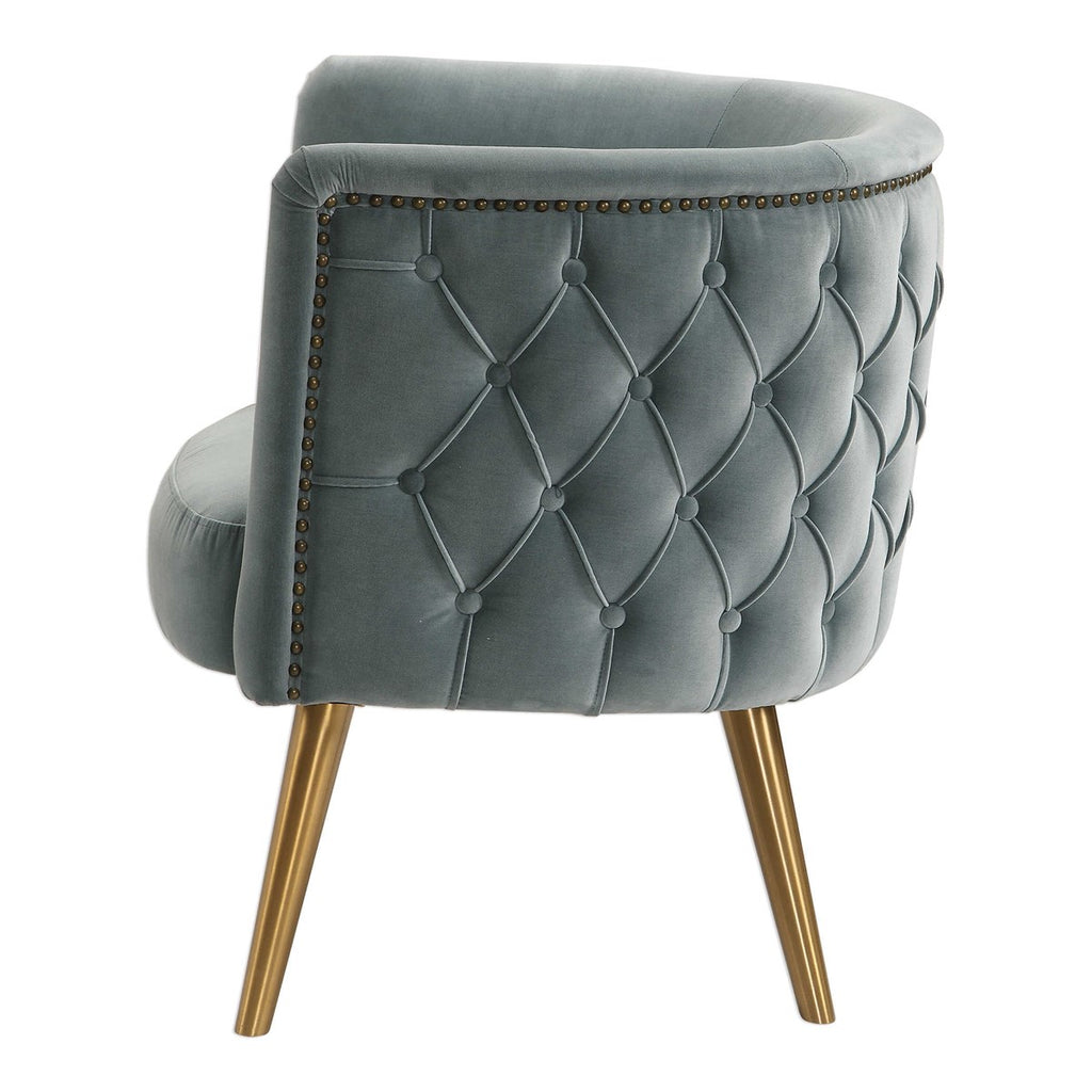 Haider Gray Accent Chair - Bombay Mercantile
