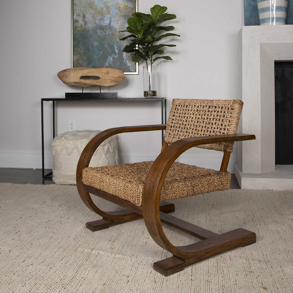 Rehema Natural Woven Accent Chair - Bombay Mercantile