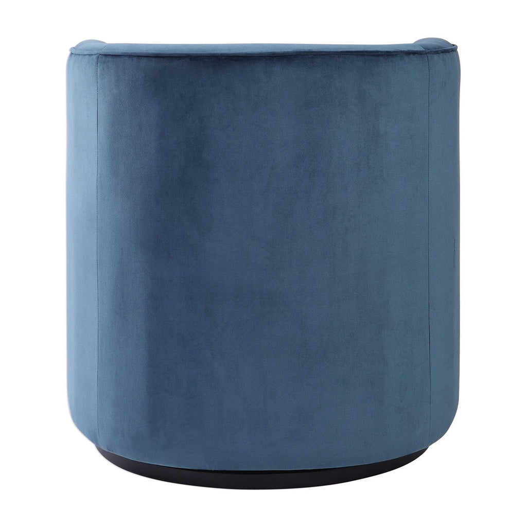 Mallorie Blue Swivel Chair - Bombay Mercantile