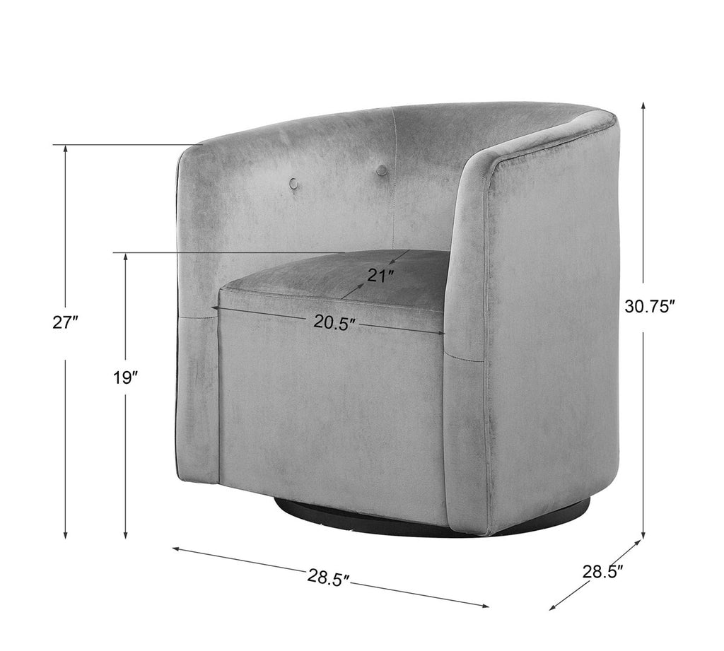 Mallorie Blue Swivel Chair - Bombay Mercantile