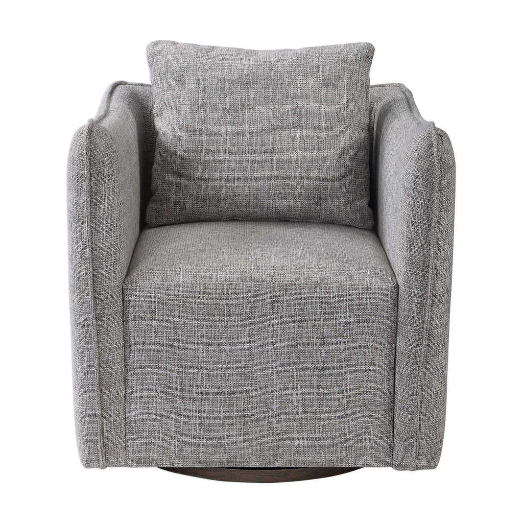 Corben Gray Swivel Chair - Bombay Mercantile