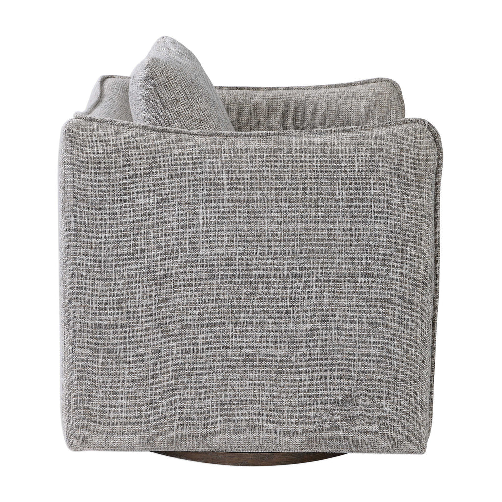 Corben Gray Swivel Chair - Bombay Mercantile
