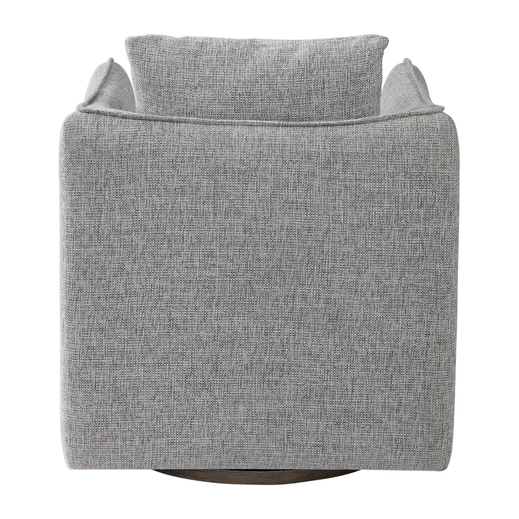Corben Gray Swivel Chair - Bombay Mercantile