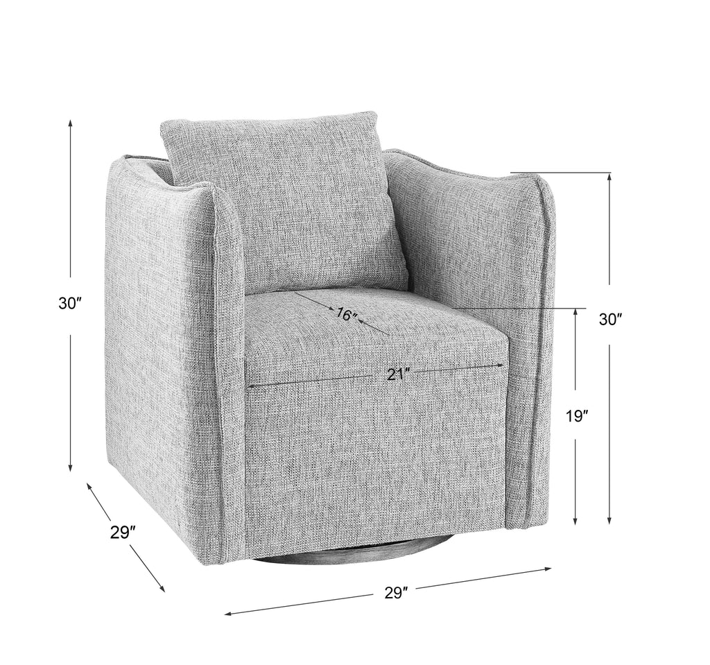 Corben Gray Swivel Chair - Bombay Mercantile