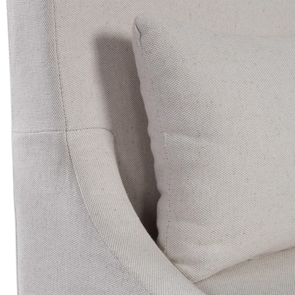 Coley White Linen Armless Chair - Bombay Mercantile