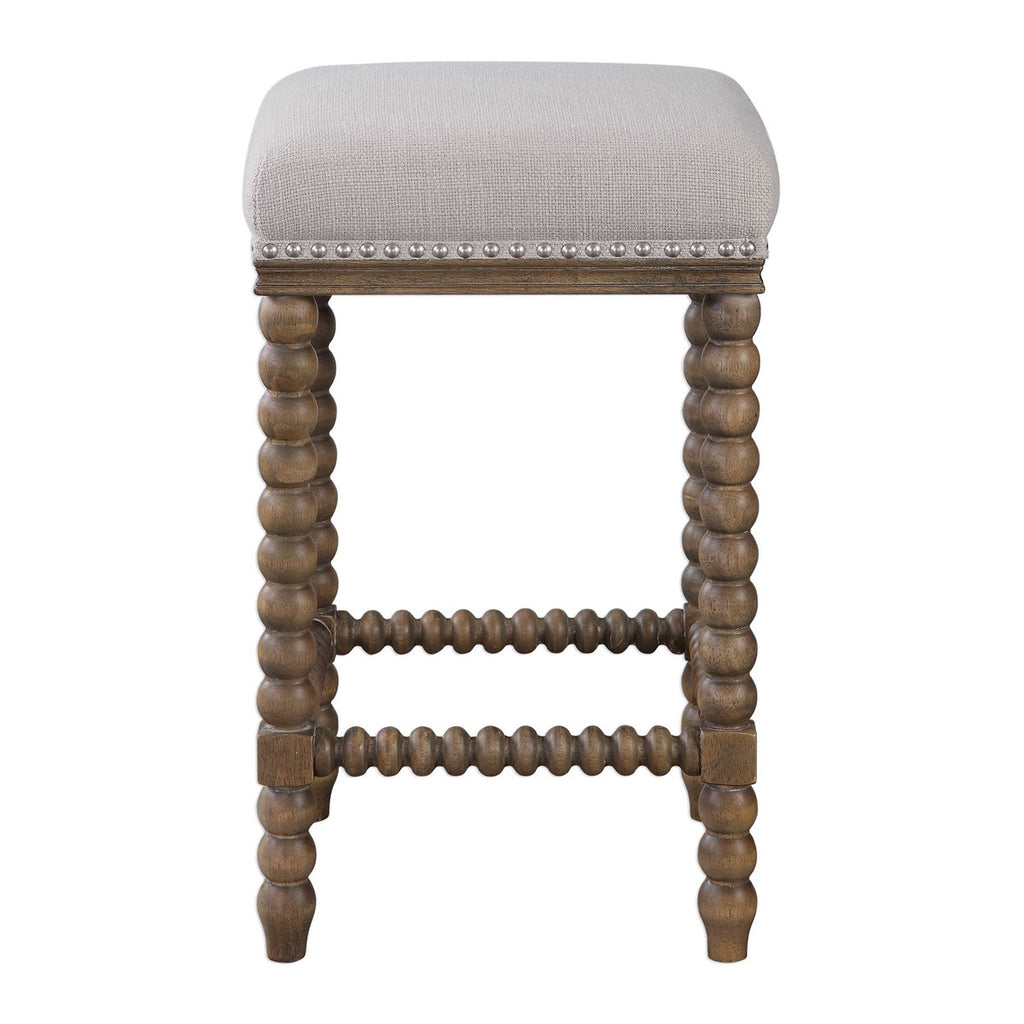 Pryce Wooden Counter Stool - Bombay Mercantile
