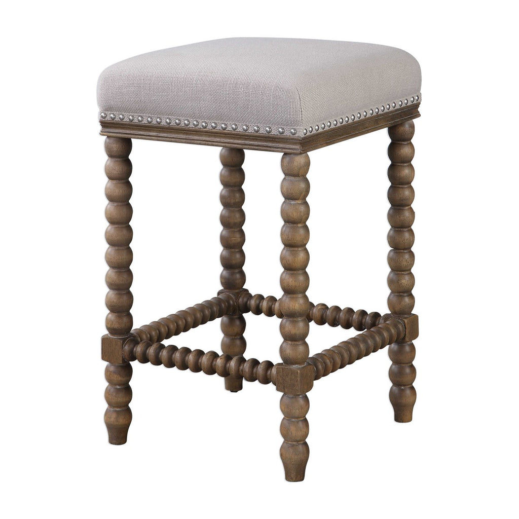 Pryce Wooden Counter Stool - Bombay Mercantile