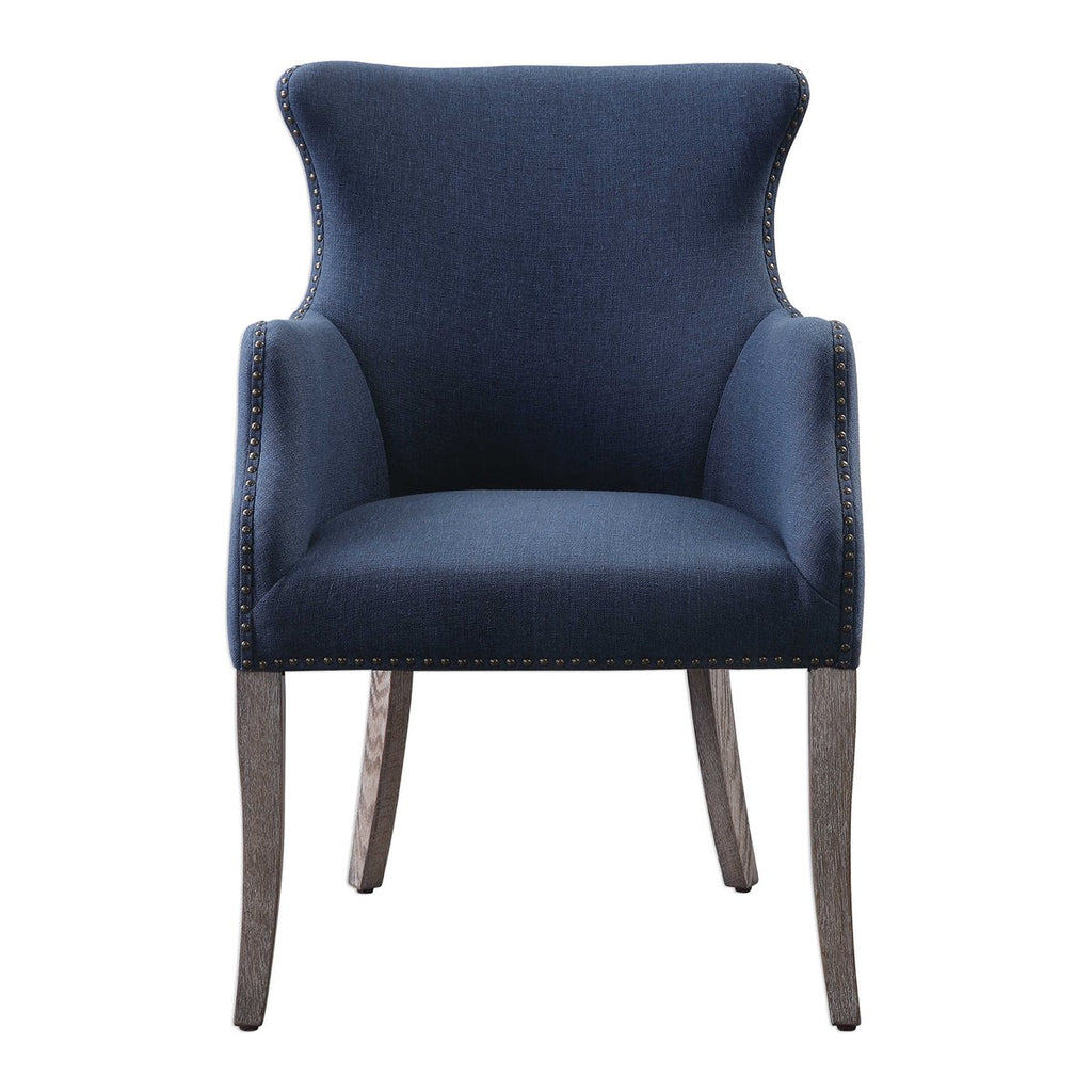 Yareena Blue Wing Chair - Bombay Mercantile