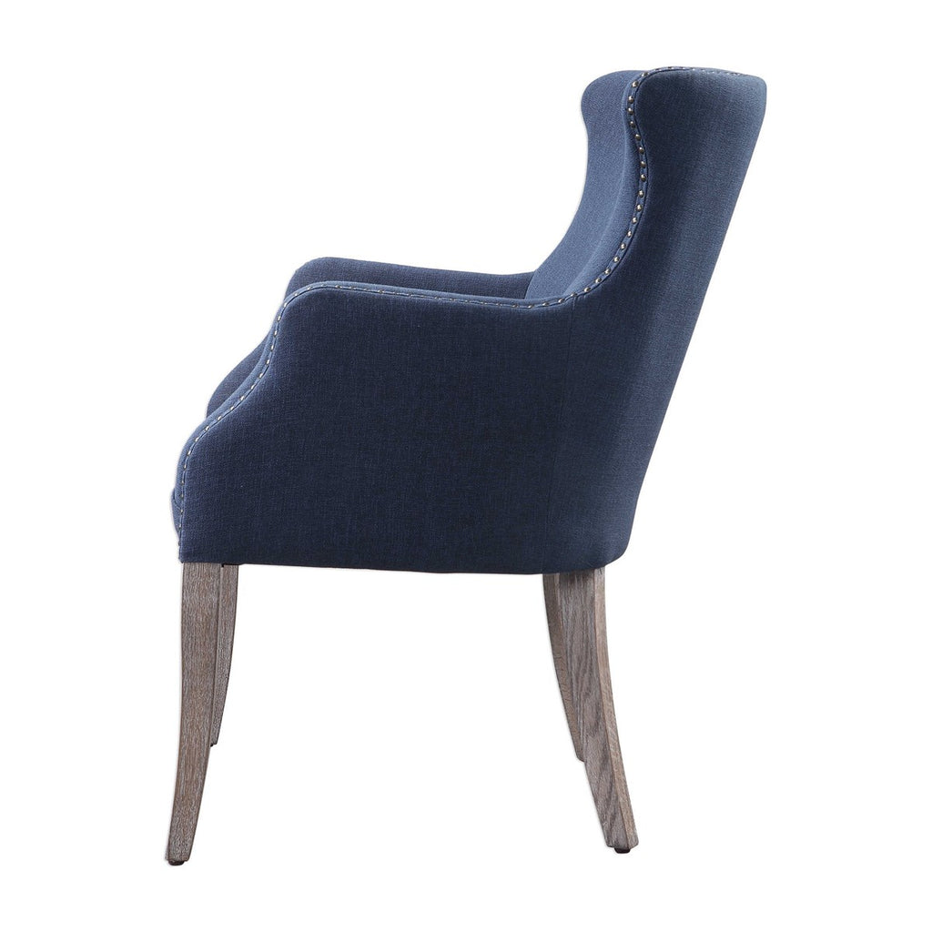 Yareena Blue Wing Chair - Bombay Mercantile
