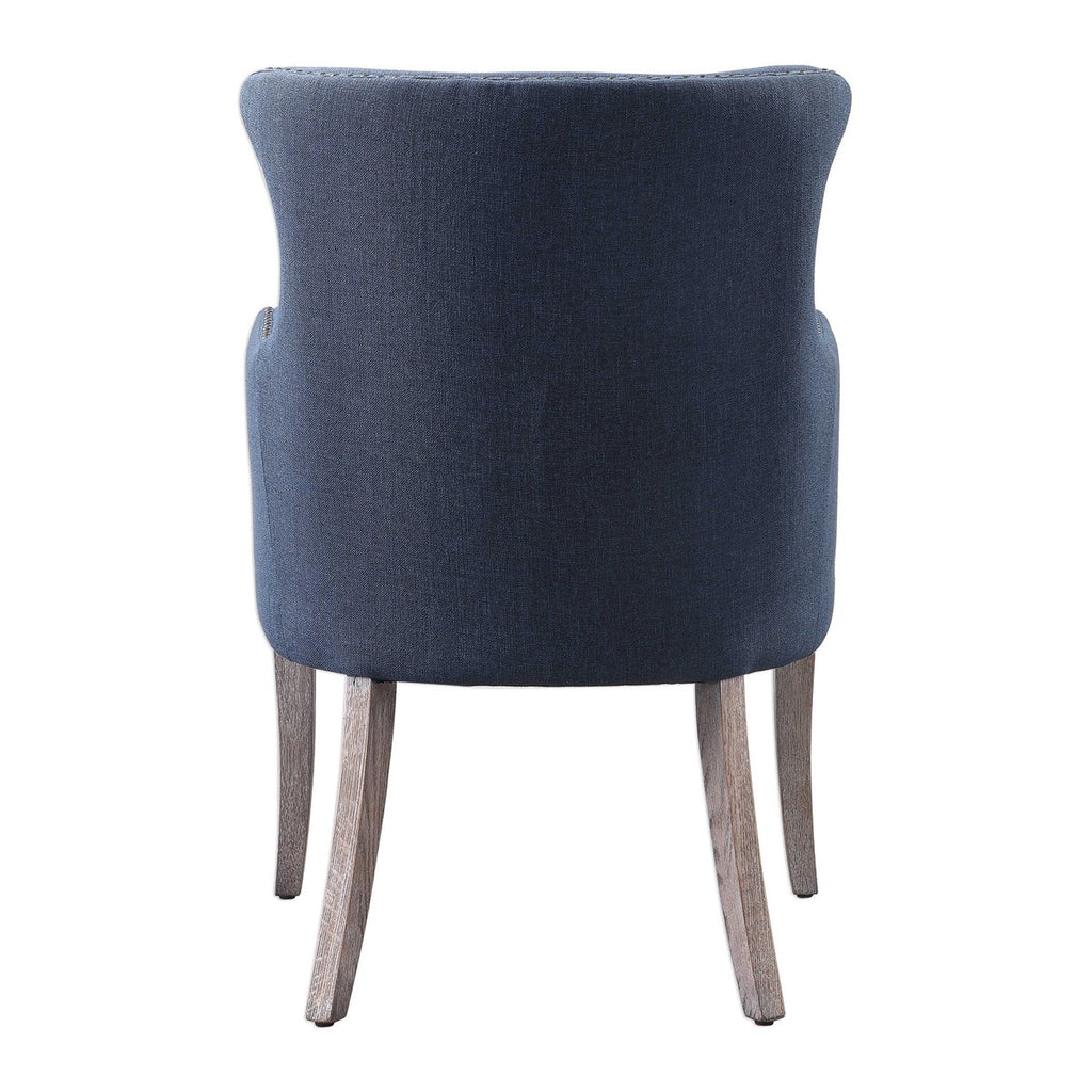 Yareena Blue Wing Chair - Bombay Mercantile