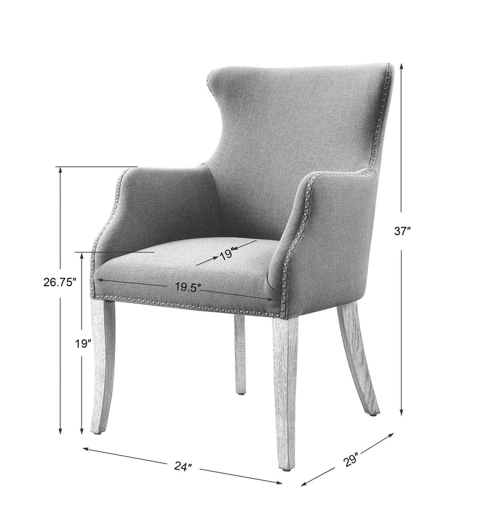 Yareena Blue Wing Chair - Bombay Mercantile
