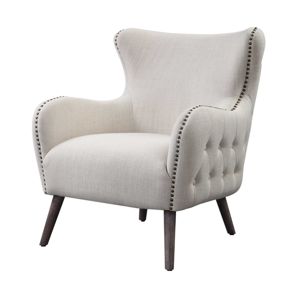 Donya Cream Accent Chair - Bombay Mercantile