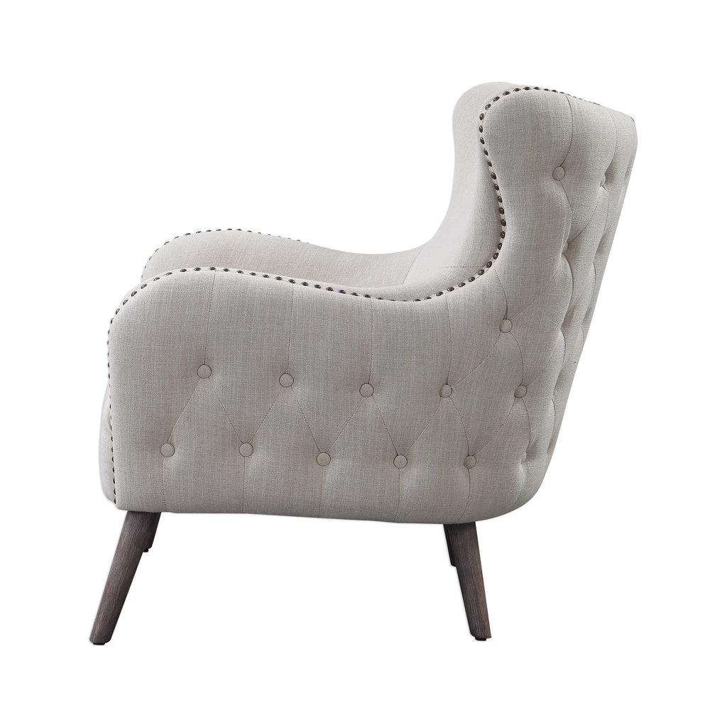 Donya Cream Accent Chair - Bombay Mercantile