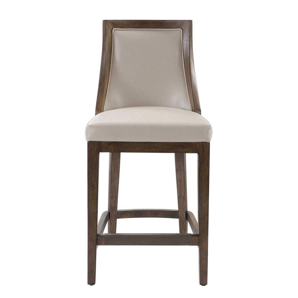 Purcell Leather Counter Stool - Bombay Mercantile