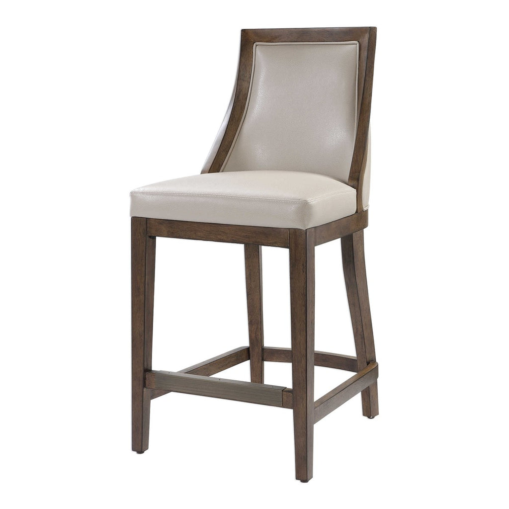 Purcell Leather Counter Stool - Bombay Mercantile