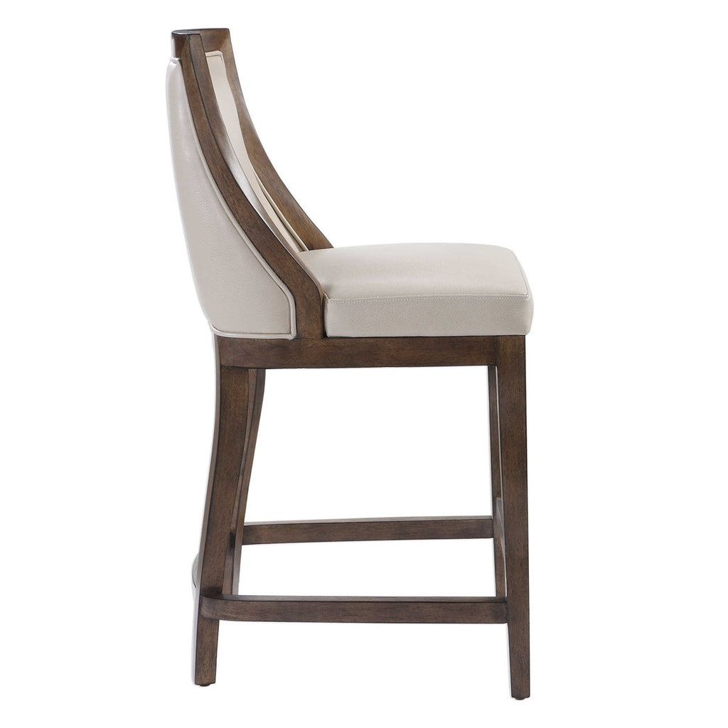 Purcell Leather Counter Stool - Bombay Mercantile