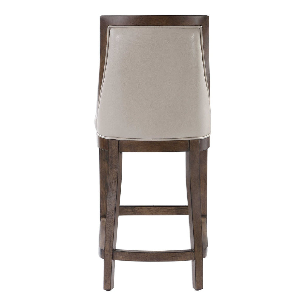 Purcell Leather Counter Stool - Bombay Mercantile