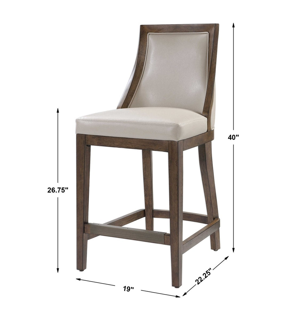 Purcell Leather Counter Stool - Bombay Mercantile