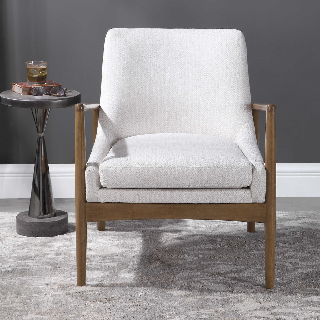 Bev White Accent Chair - Bombay Mercantile