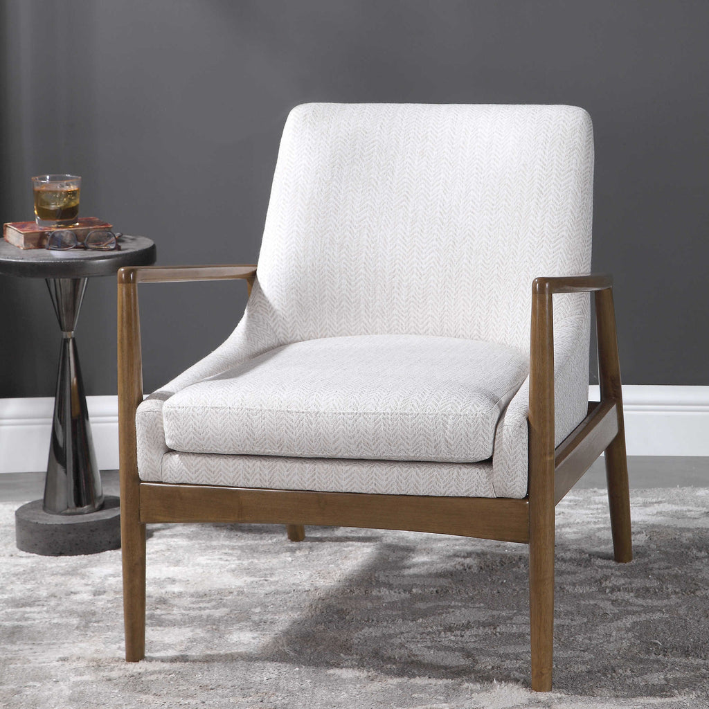 Bev White Accent Chair - Bombay Mercantile