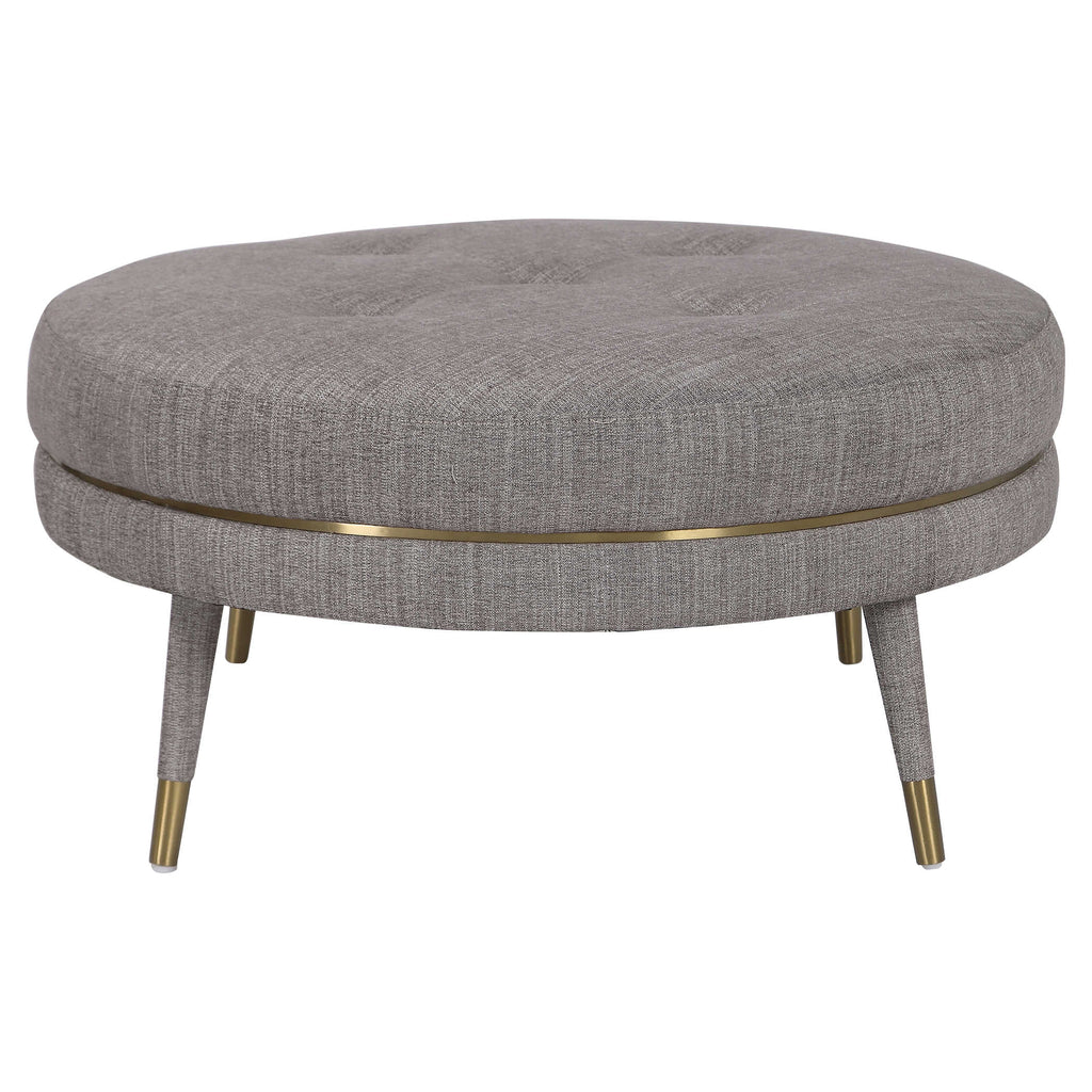 Blake Modern Taupe Ottoman - Bombay Mercantile