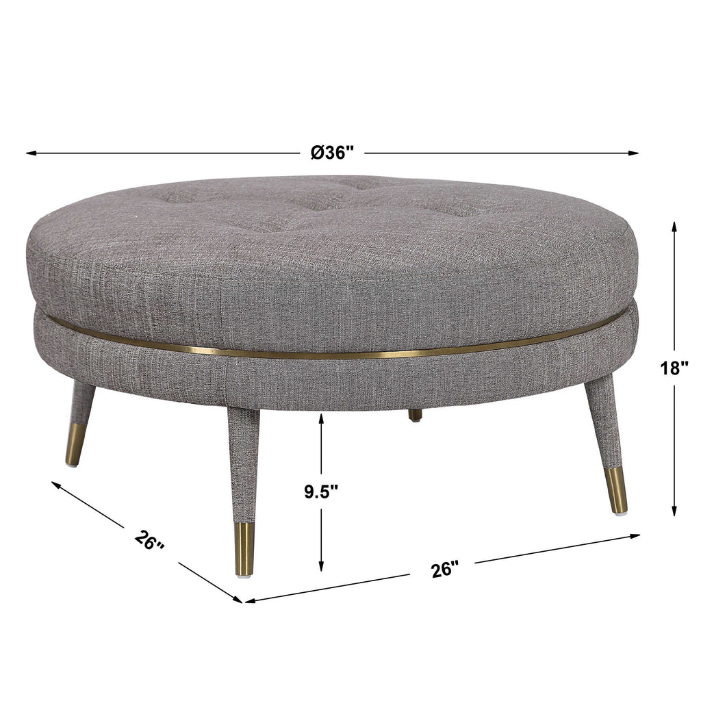 Blake Modern Taupe Ottoman - Bombay Mercantile