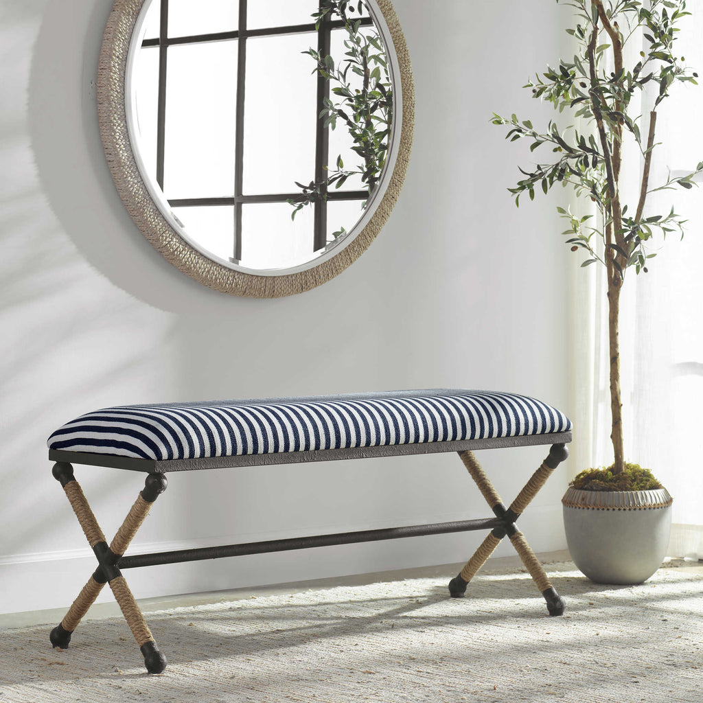 Braddock Striped Bench - Bombay Mercantile