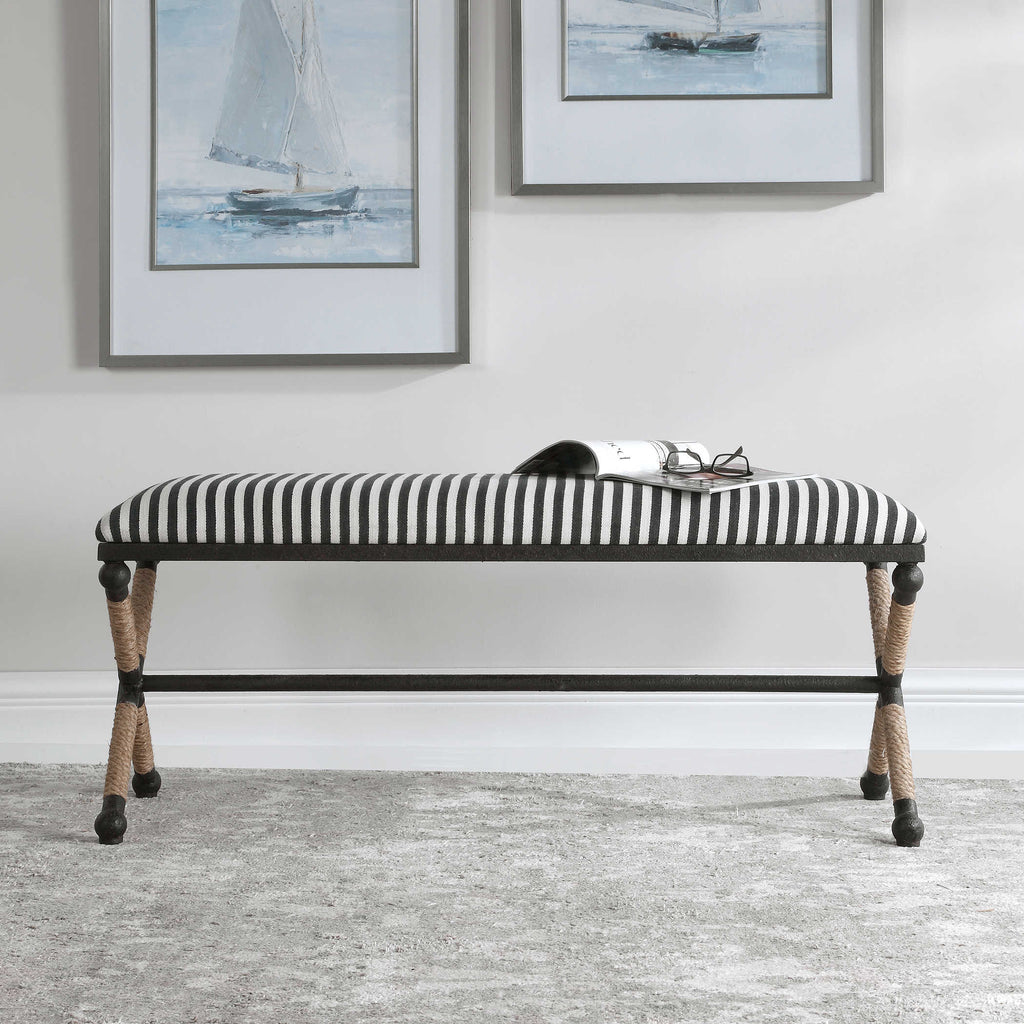 Braddock Striped Bench - Bombay Mercantile