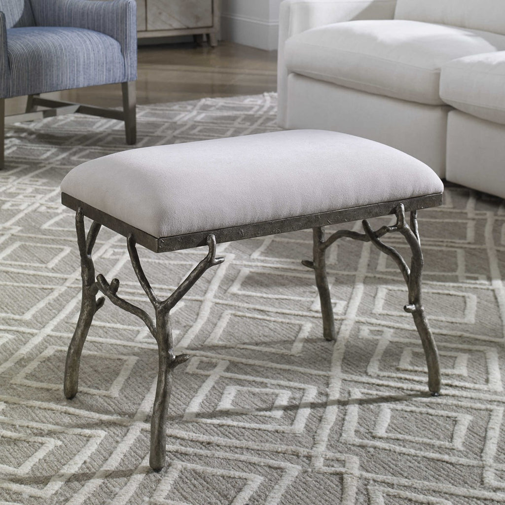 Lismore Small Fabric Bench - Bombay Mercantile