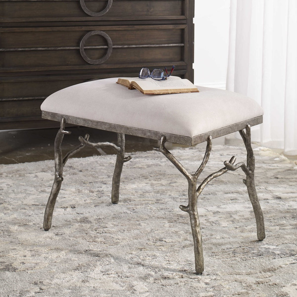 Lismore Small Fabric Bench - Bombay Mercantile