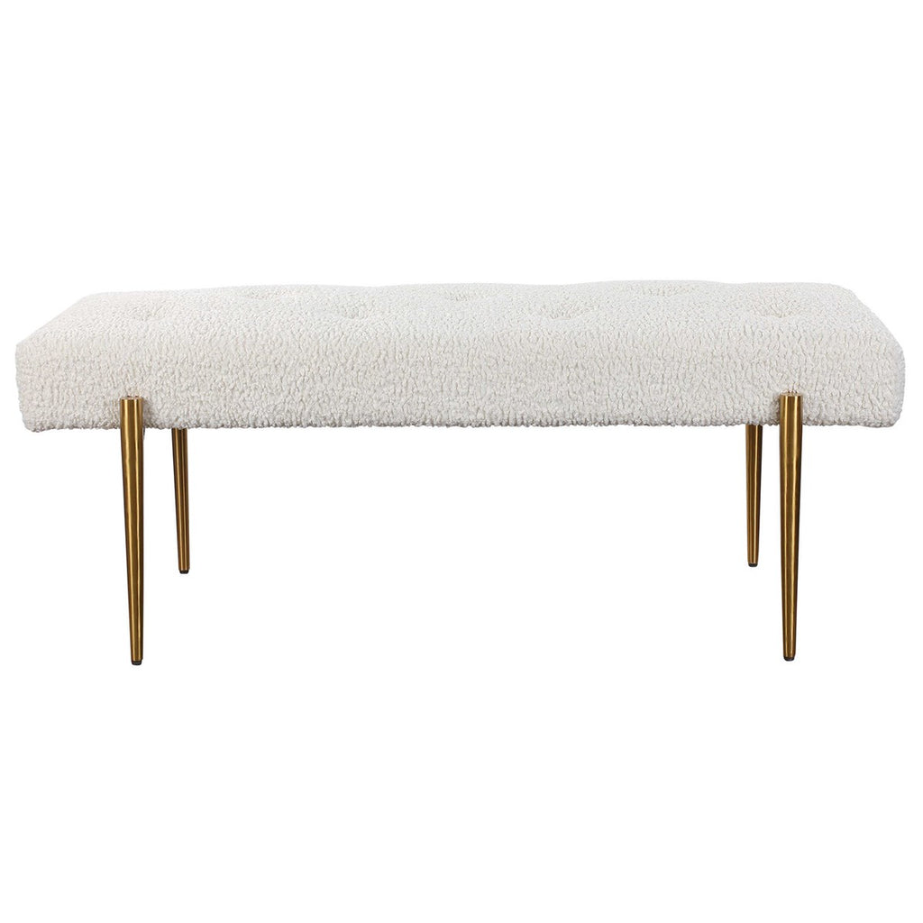 Olivier White Bench - Bombay Mercantile