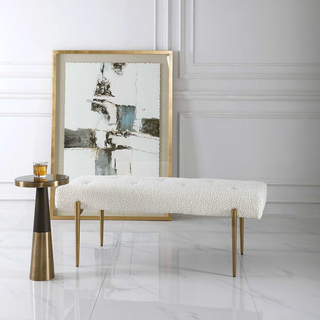 Olivier White Bench - Bombay Mercantile
