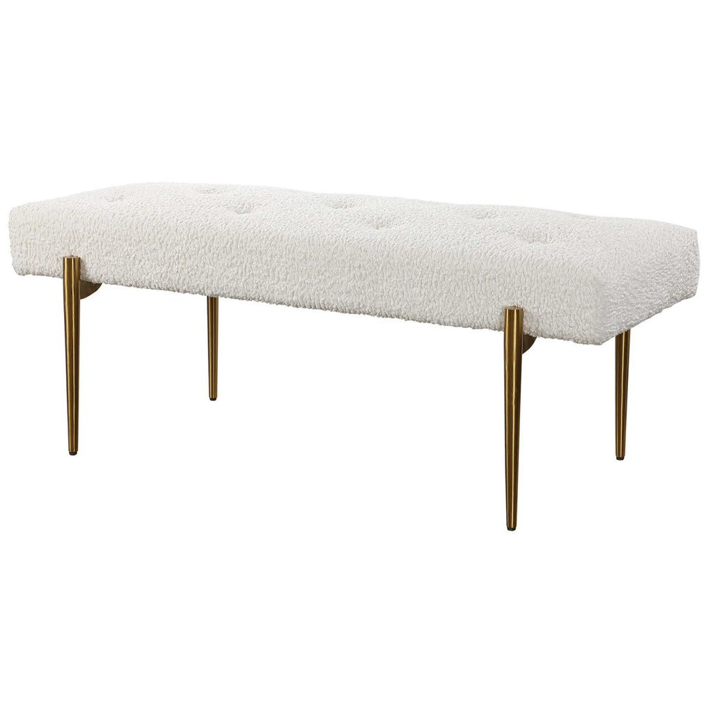 Olivier White Bench - Bombay Mercantile