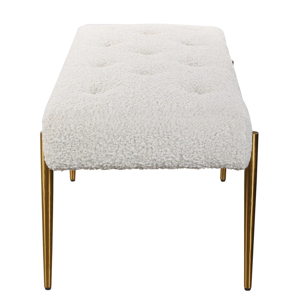 Olivier White Bench - Bombay Mercantile