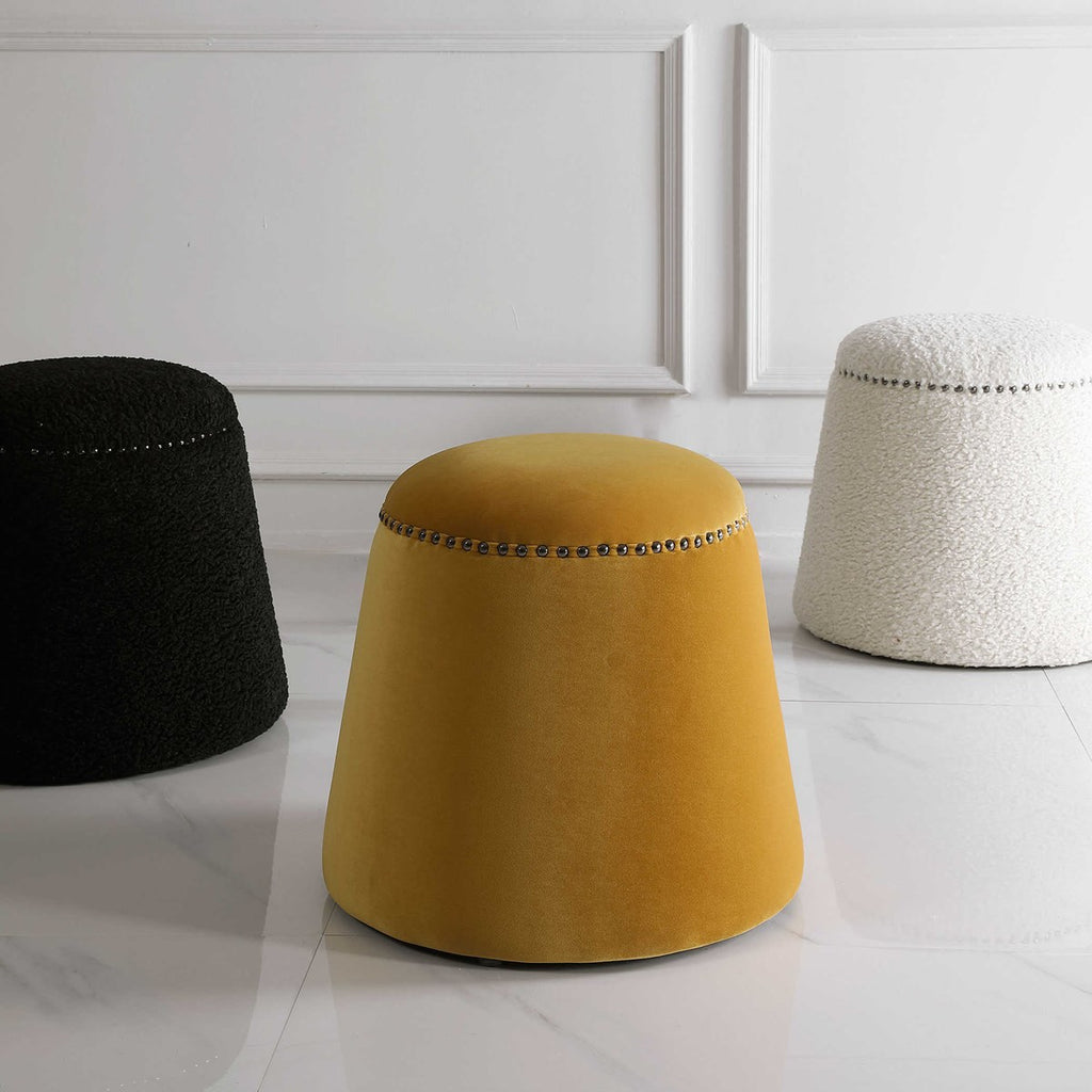Gumdrop Mustard Ottoman - Bombay Mercantile