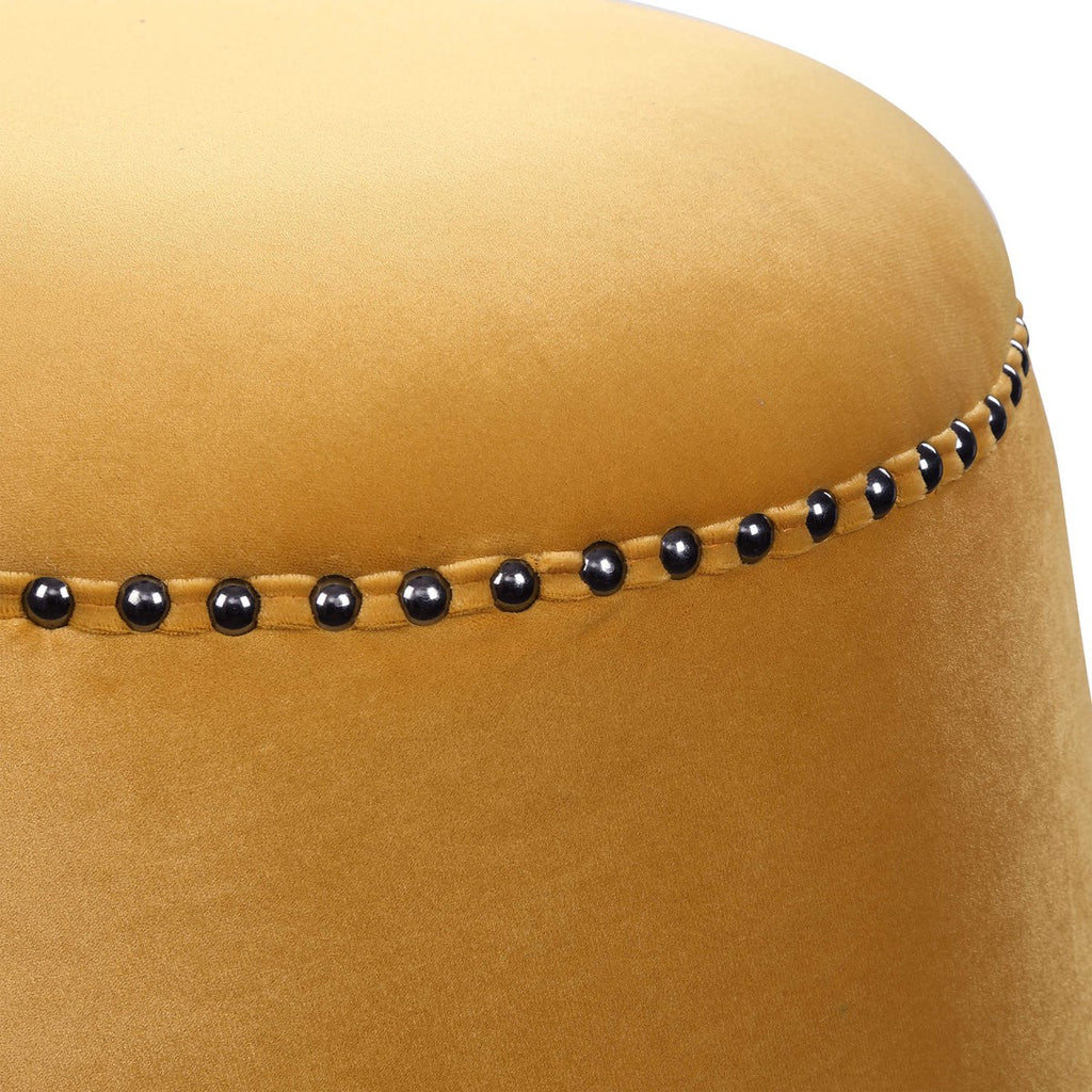Gumdrop Mustard Ottoman - Bombay Mercantile