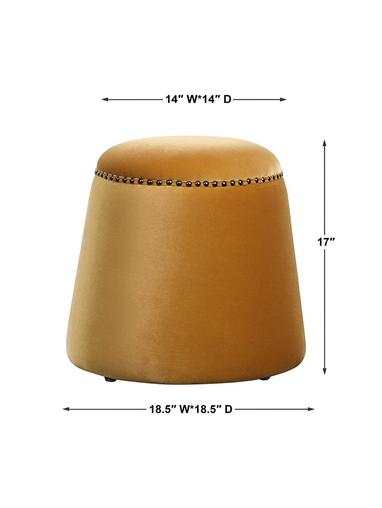 Gumdrop Mustard Ottoman - Bombay Mercantile