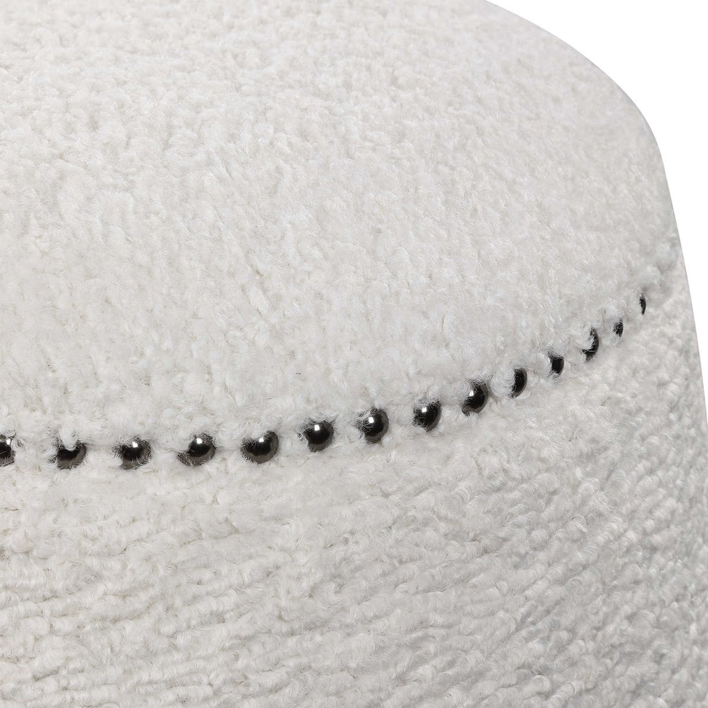 Gumdrop White Ottoman - Bombay Mercantile
