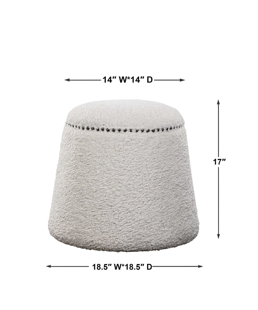Gumdrop White Ottoman - Bombay Mercantile