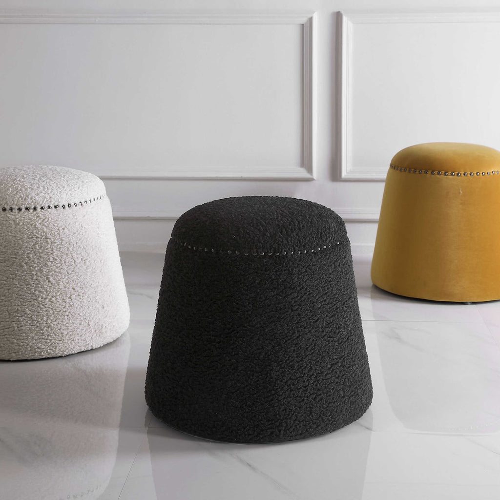 Gumdrop Black Ottoman - Bombay Mercantile
